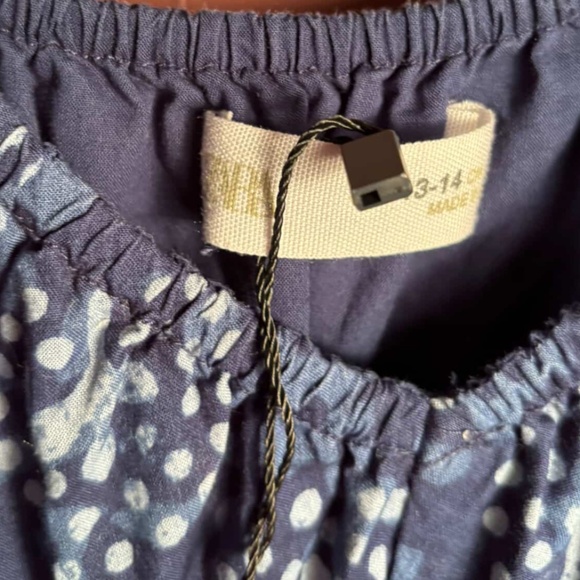 Zara Blue and White Block Print Cut-Out Dress" - Picture 3 of 4